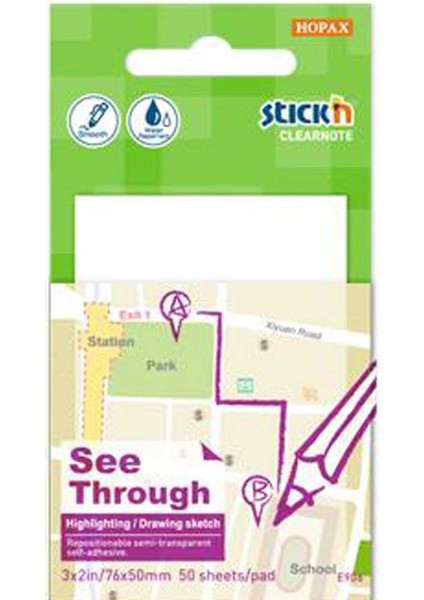 Hopax Stıckn Yapışkanlı Not Kağıdı Yarı Saydam 50 Yp 76X51 Beyaz 21708 fiyatları