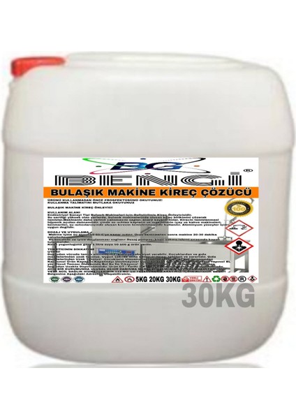 Bulaşık Makina Kireç Çözücü 30KG
