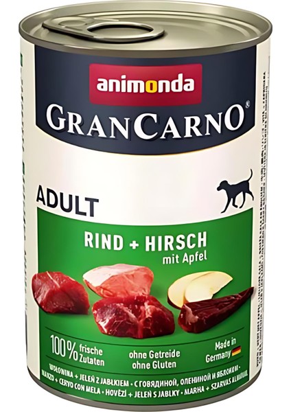 Gran Carno Elmalı Geyikli Yetişkin Köpek Konservesi 400GR 6 Al 5 Öde