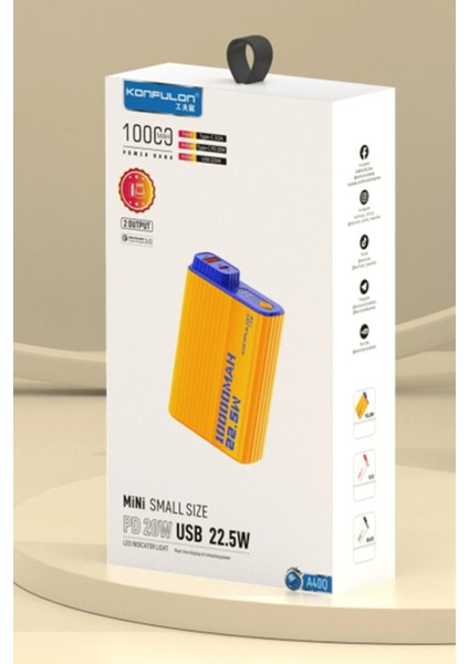 Drnds Konfulon A40Q 10.000 Mah Pd 20W Mini Powerbank - Siyah-Beyaz indirimleri