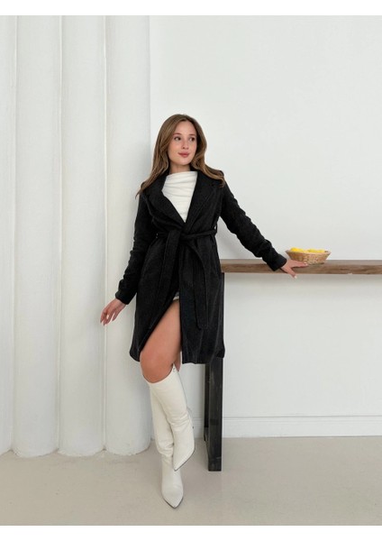 Mtxdpn Cepli Kuşaklı Kaşe Kaban Antrasit ST26458 (Beden: S) modelleri