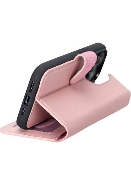 Apple iPhone 14 Pro Uyumlu Deri Cüzdanlı Kılıf Mwwn Nu2 Pembe fiyatları