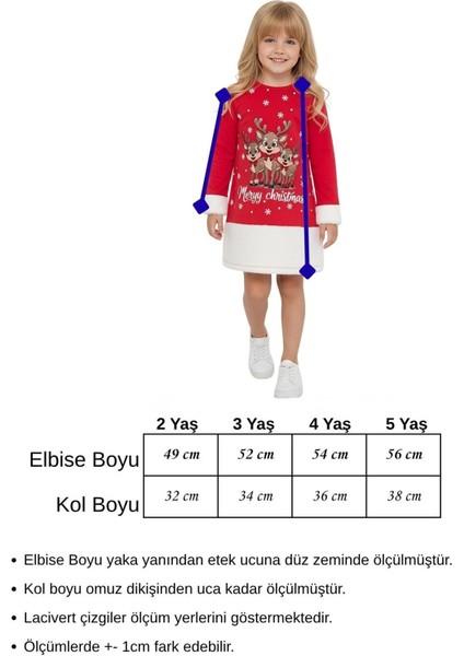 Kız Çocuk Yılbaşı Konsept Penye Elbise Tatlı Geyikler fiyatları