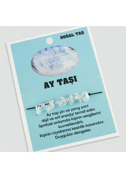Drnds Ay Taşı Doğaltaşlı Ip Bileklik-Açık Mavi fiyatları