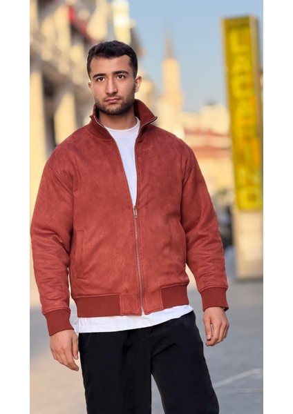 X-2021 Ribanalı Içi Kapitone Süet Mont