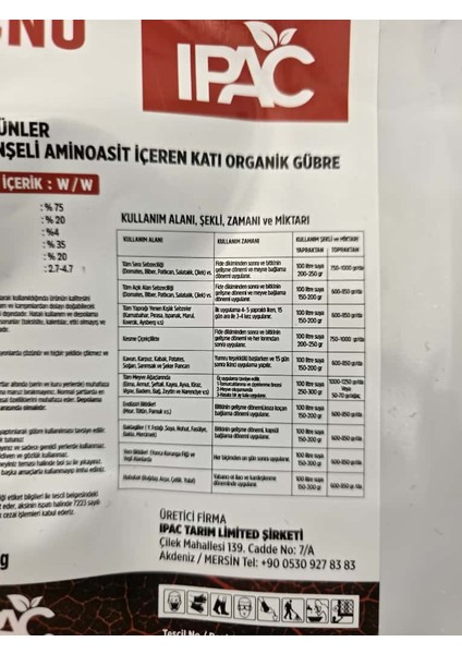 Tecnofix 2,5 Kg – Bitkisel Aminoasit / Bitki Gelişimi Destekleyici fiyatları