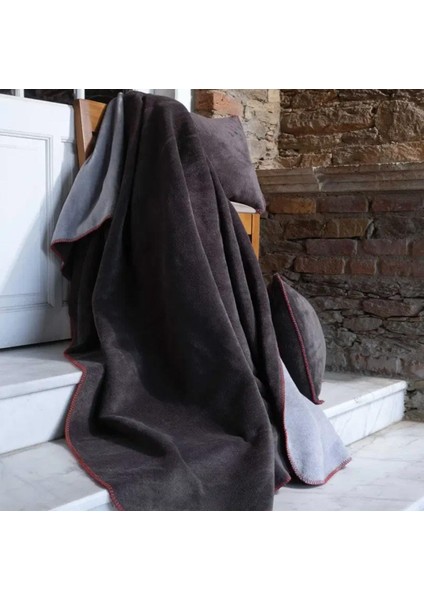Çift Kişilik Düz Pamuklu Battaniye Çift Taraflı 200 x 220