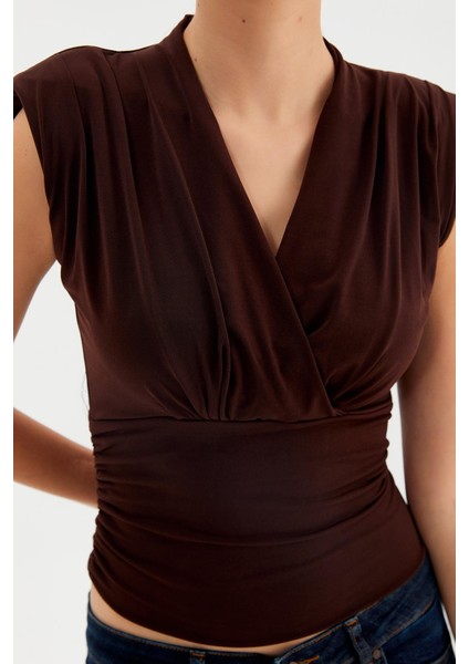 Vatkalı Drapeli Kolsuz Bluz modelleri