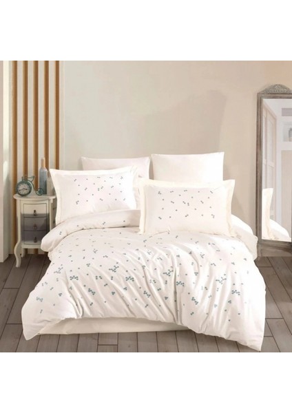 Hobby Çift Kişilik Poplin Premium Nakışlı Nevresim Spring Krem fırsatları