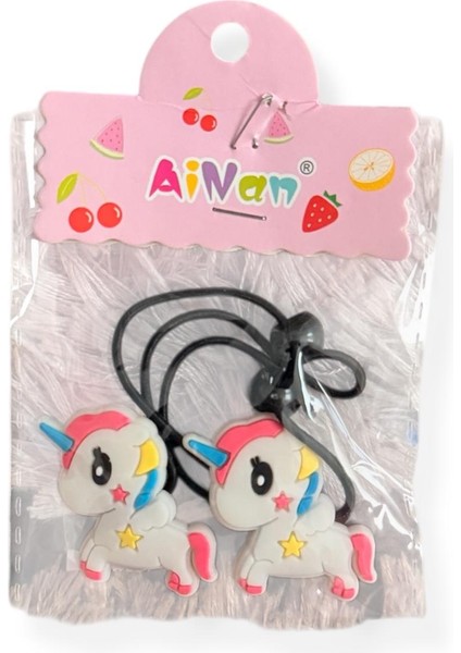 Sevimli Unicorn Figürlü Karışık Renk Çiftli Kız Çocuk Lastik Toka fiyatları