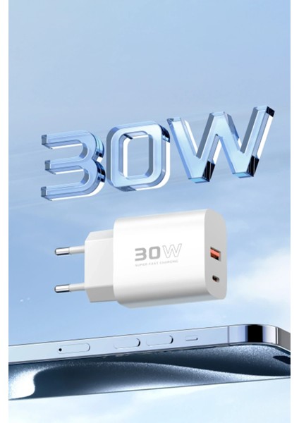 Drnds Konfulon C89Q 1 Adet 30W Type-C ve 1 Adet 22.5W USB Çıkışlı Ekstra DL49 1m USB To Type-C Kablolu Pd Şarj Cihazı - Beyaz fiyatları