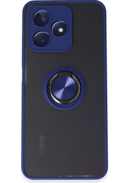 Drnds Newface Realme C53 Kılıf Montreal Yüzüklü Silikon Kapak - Lacivert