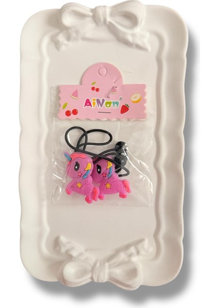 Sevimli Unicorn Figürlü Karışık Renk Çiftli Kız Çocuk Lastik Toka fiyatları