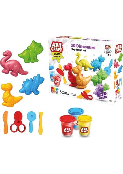 03995 Art Craft 3D Dinozorlar Hamur Set 168 gr -Fentoys fırsatları