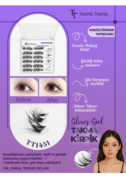KP1451 - Takma Kirpik Günlük Masumiyet Kendinden Yapışkanlı - Siyah
