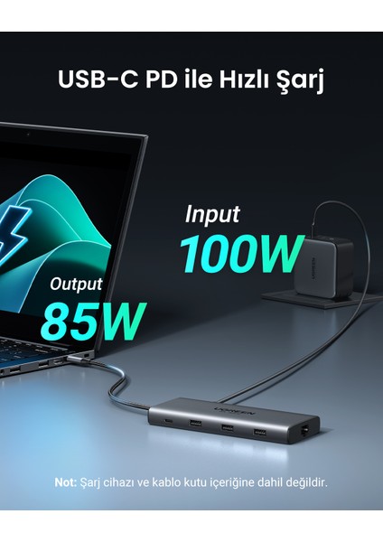 Revedok Pro 210 10-In-1 Type-C Giriş 2xusb-A 2.0, 1xusb-A 3.0, 2xusb-C, 2xhdmı 8k/4k, Sd, Tf, RJ45, 15534 indirimleri