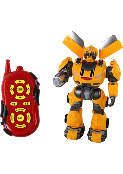 Mega Büyük Oyuncak Uzaktan Kumandalı Sünger Atan Işıklı Sesli Transformers Dev Robot Bumble fiyatları