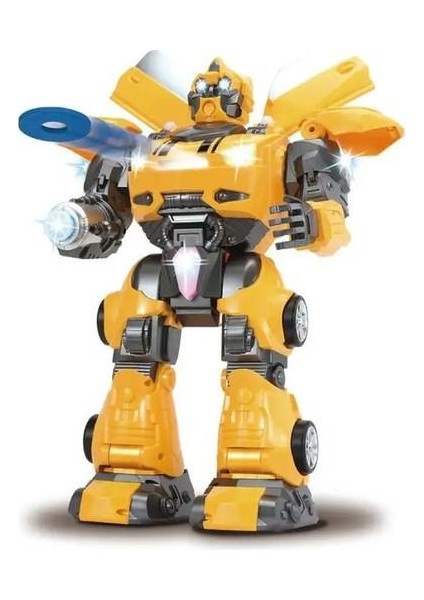 Mega Büyük Oyuncak Uzaktan Kumandalı Sünger Atan Işıklı Sesli Transformers Dev Robot Bumble indirimleri