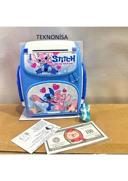 Stitch Parmak Izi Ile Çalişan Şifreli Otomatik Kağıt Para Alan Atm Kasa Kumbara modelleri