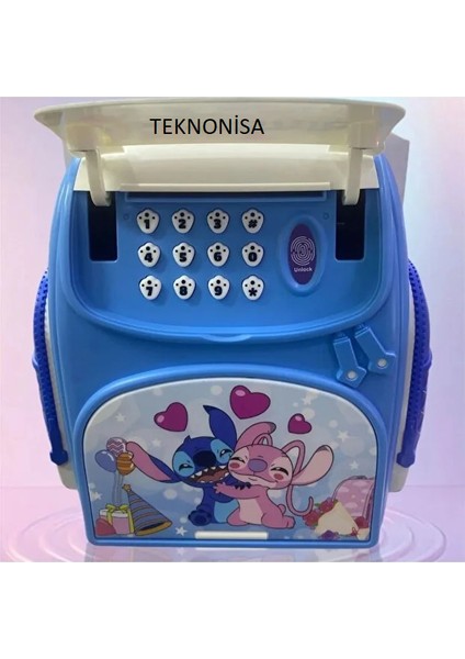 Stitch Parmak Izi Ile Çalişan Şifreli Otomatik Kağıt Para Alan Atm Kasa Kumbara fırsatları