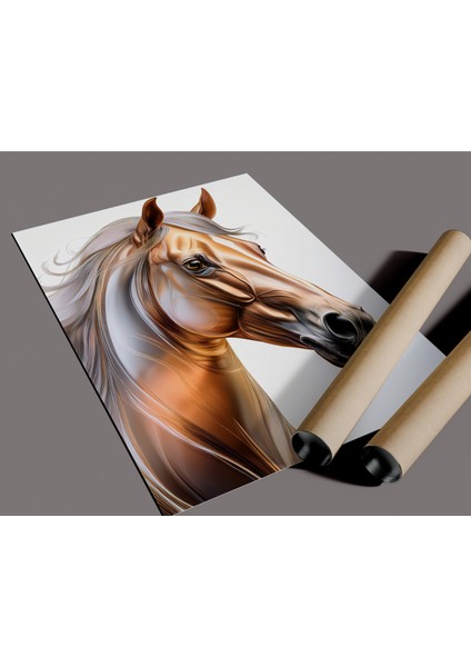 Çerçevesiz Poster | Sanatsal Kahverengi At Posteri, Parlak Doku ve Yüksek Çözünürlüklü,dijital Baskı fırsatları
