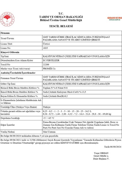 Promıx Ca Sıvı Kalsiyum Gübre (5 Lt) – %13.5 Cao + %8 N + %0.2 B | Yüksek Kalsiyum Takviyeli Nitratlı Sıvı Gübre indirimleri