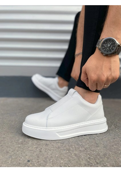 JY007 Alba Bağcıksız Cilt Erkek Günlük Sneaker Ayakkabı Cbt Beyaz modelleri