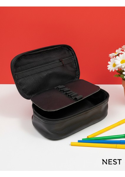 Kuromi Baskılı Sunii Deri Lüks Siyah Kalem Kutusu Kalemlik Kırtasiye Okul indirimleri