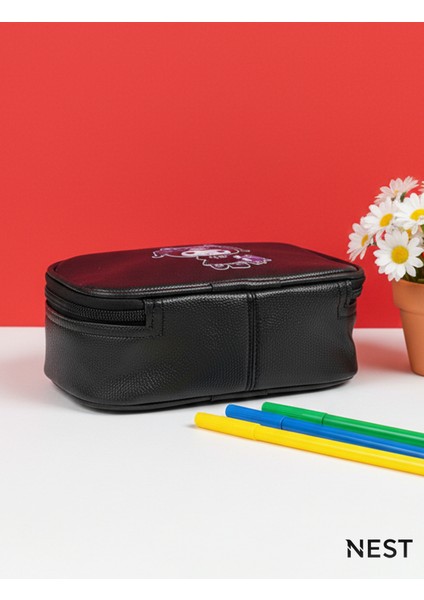 Kuromi Baskılı Sunii Deri Lüks Siyah Kalem Kutusu Kalemlik Kırtasiye Okul