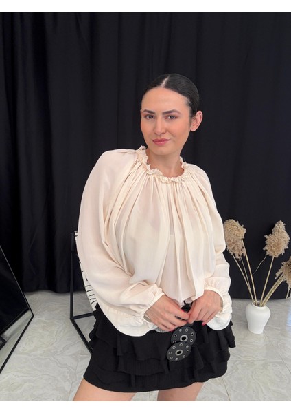 Yakası Büzgülü Şifon Bluz fiyatları