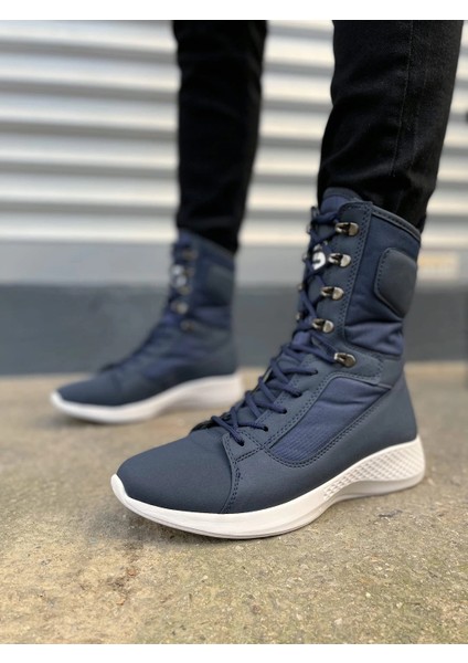 JY799 Verton Bağcıklı Ortopedik Taban Günlük Cilt Erkek Askeri Postal Bot Cbt Lacivert fiyatları