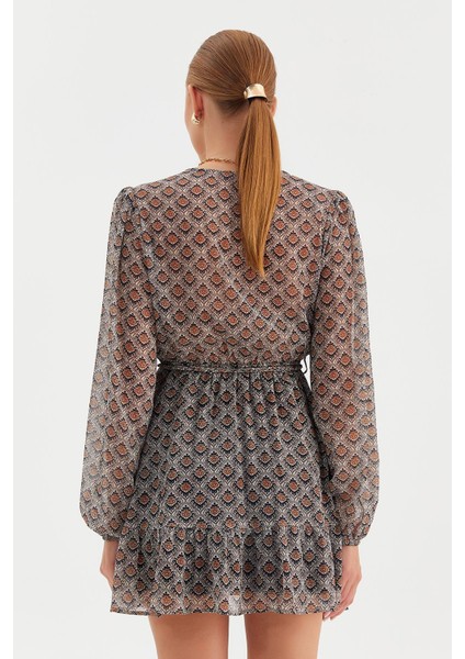 Etnik Desenli Şifon Elbise indirimleri