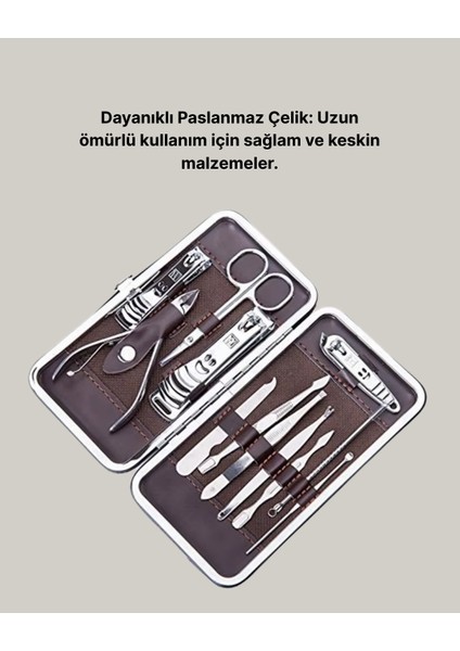 Bfs Özel Deri Çantalı 12 Parça Manikür Pedikür Bakım Seti Paslanmaz Çelik indirimleri