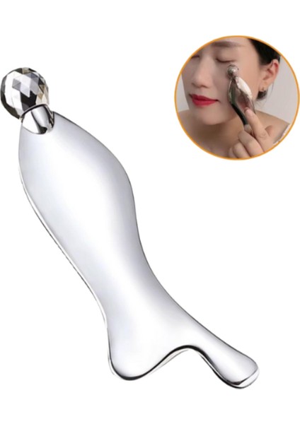 Metal 3D Fonksiyonel Yüz ve Vücut Masaj Aleti, Gua Sha