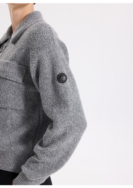 D5WL-HRK3559 Antrasit Standart Düz Kadın Hırka indirimleri