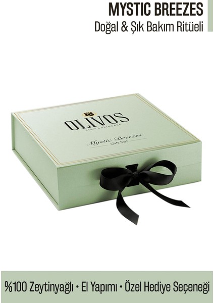 Mystic Breezes %100 Zeytinyağlı Hediye Sabun Seti (Şakayık & Eşek Sütü) | 3’lü El Yapımı Şık Kutu
