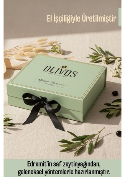 Mystic Breezes %100 Zeytinyağlı Hediye Sabun Seti (Şakayık & Eşek Sütü) | 3’lü El Yapımı Şık Kutu fırsatları