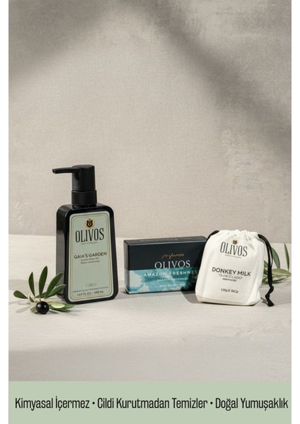 Mystic Breezes %100 Zeytinyağlı Hediye Sabun Seti (Şakayık & Eşek Sütü) | 3’lü El Yapımı Şık Kutu indirimleri