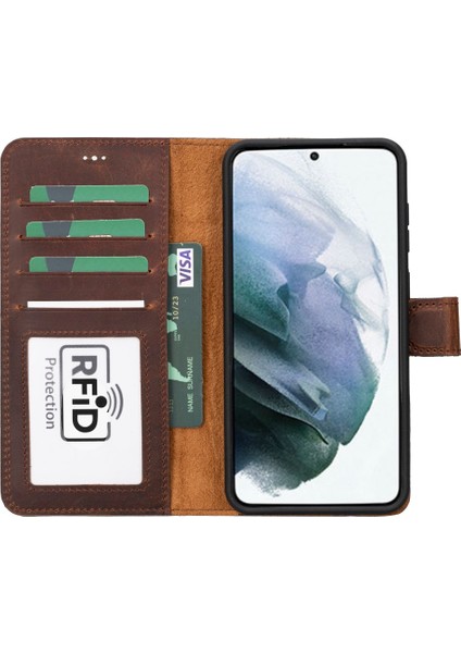 Samsung Galaxy S23 Plus Uyumlu Deri Cüzdanlı Kılıf G2 Kahve indirimleri