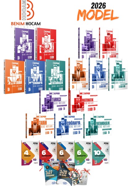 2026 Kpss Gygk Benim Hocam 15LI Konu Anlatım - Soru Bankası ve Ders Notları Seti 15 Kitap + 7 Deneme