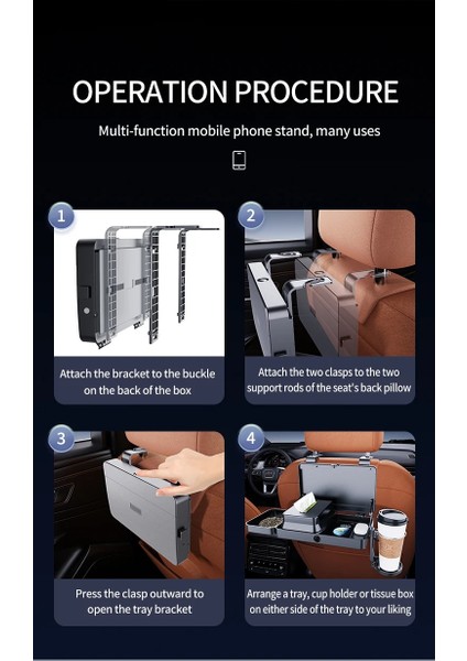 Araba Koltuk Arkası Katlanabilir Masa ve Düzenleyici – Çok Fonksiyonlu Araç Içi Saklama Sehpası, Bardak Tutucu ve Telefon Standı | Seyahat, Yemek ve Çocuk Kullanımı Organizer | K255 indirimleri