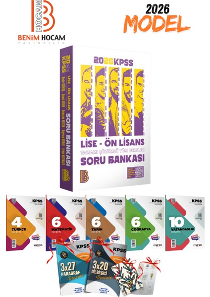 2026 Kpss Gygk Önlisans Ortaöğretim Benim Hocam 5 Dev Hocadan Tek Soru Bankası ve 7li Branş Denemesi