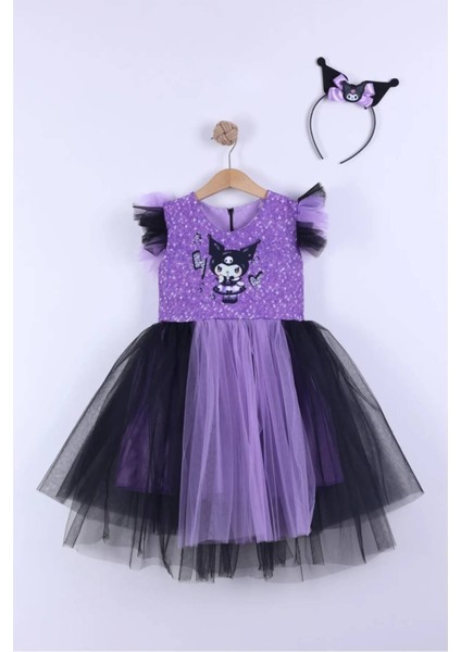 Kuromi Baskılı Kız Elbise modelleri