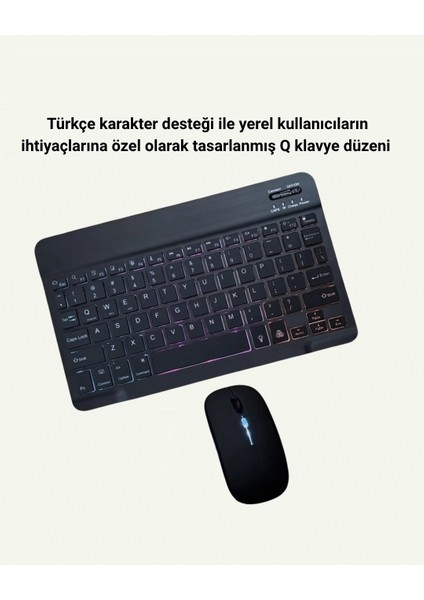 Bfs Rgb Aydınlatmalı Şarjlı Kablosuz Klavye ve Mouse Seti – Modern ve Kompakt Tasarım modelleri