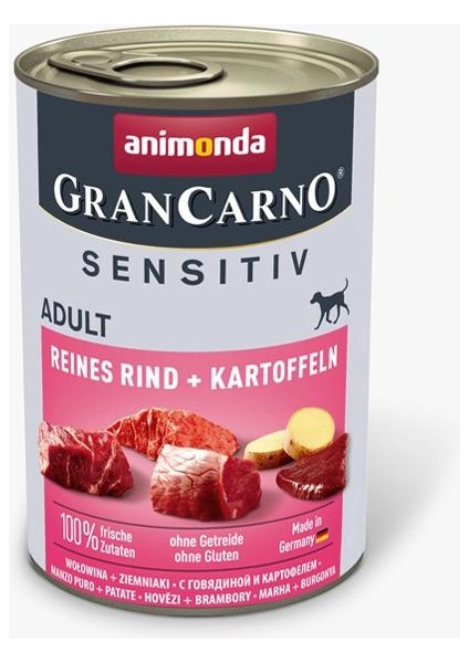 Gran Carno Sensitiv Sığır Etli ve Patatesli Konserve Köpek Maması 400GR 6 Al 5 Öde
