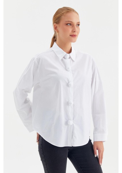 Gül Düğmeli Çıtçıtlı Gömlek fırsatları