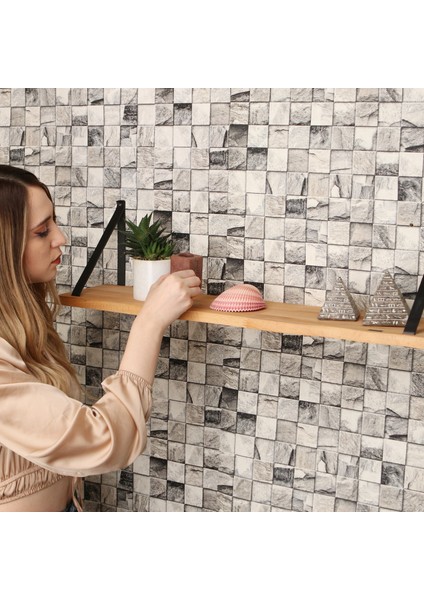 Duvar Rafı 80X19CM, Kitaplık ve Resim Rafı, Massif Kayın Ahşap, Deri Askı fırsatları