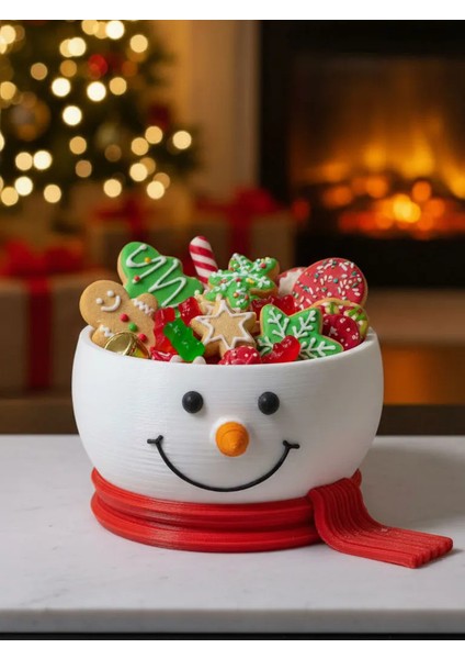 Kardan Adam Şekerlik | Dekoratif Yılbaşı Kasesi