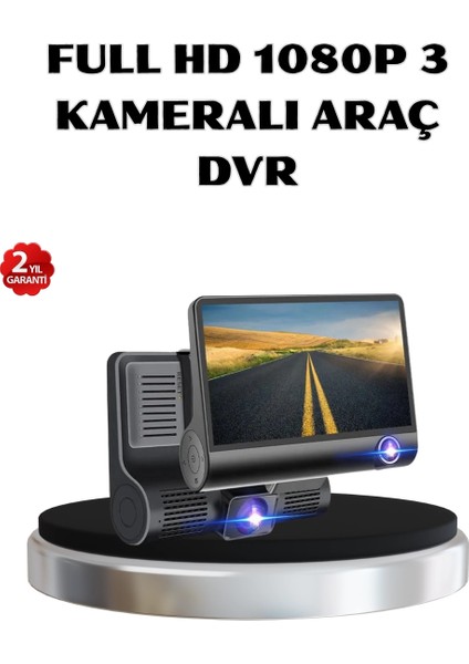 Bfs Full Hd Araç Kamerası 3’lü 4.0” Ekranlı ve Hdr Gece Görüşlü