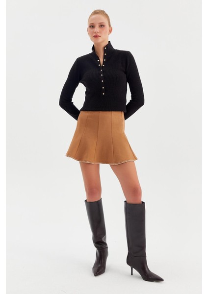 Volanlı Güderi Mini Etek